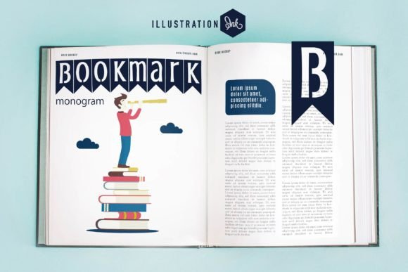 Bookmark Monogram Font for Creative Makers and Shop Owners