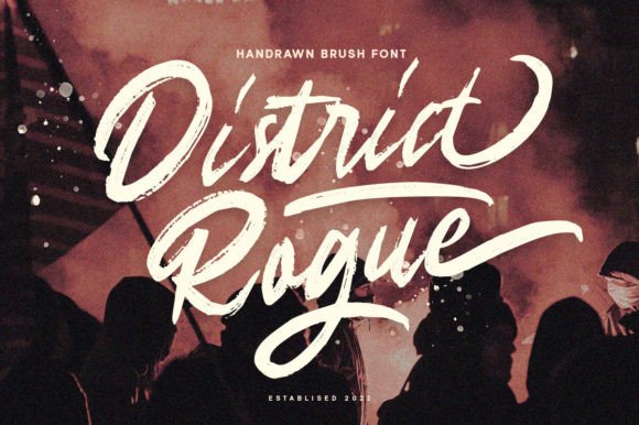 District Rogue Font Elevates Brand Mockups with a Dry Brush Edge