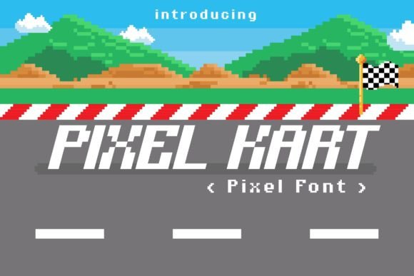 Pixel Kart Font for Retro Web Design and Display Typography