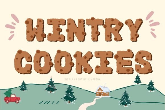 Wintry Cookies Font for Festive Campaign Design